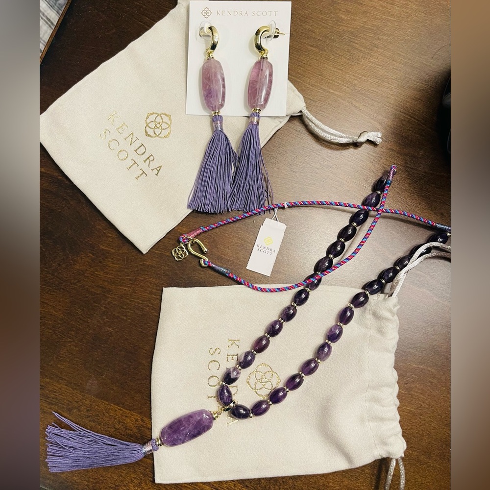 💜Kendra Scott AMETHYST INSLEY SET💜